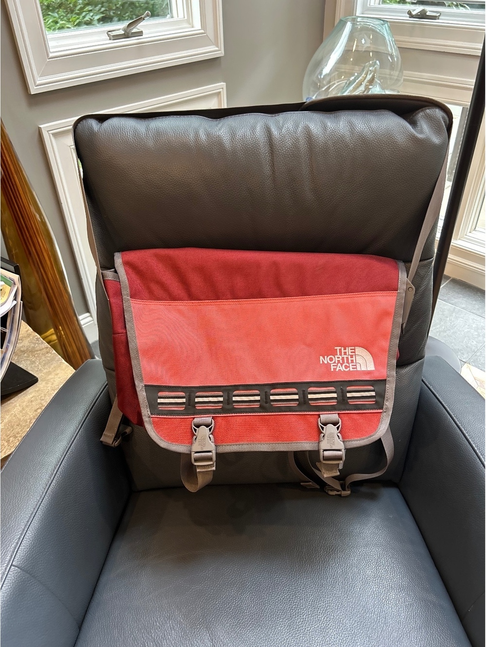 The North Face Red and Gray Messenger Bag